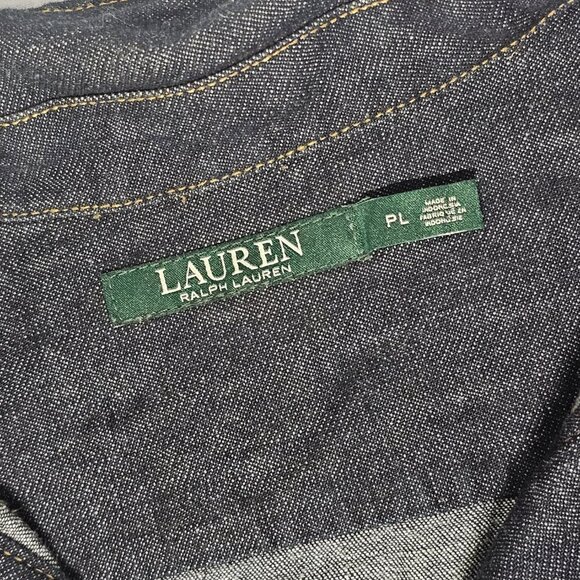Ralph Lauren Casual Blue Denim Shirt Dress Women Size PL Cotton - Picture 6 of 13